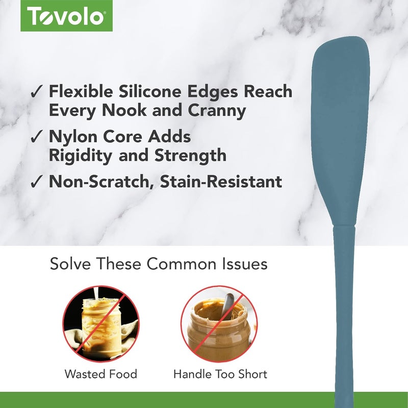 Tovolo Flex-Core Silicone Spatula Jar Scraper - Long-Handled Rubber Spatula with Angled Head - Image 3